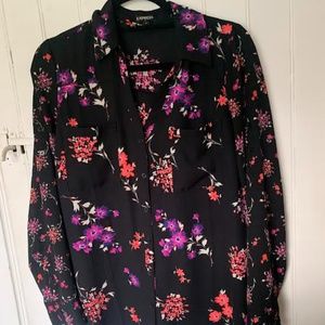 Express Floral Sheer Blouse